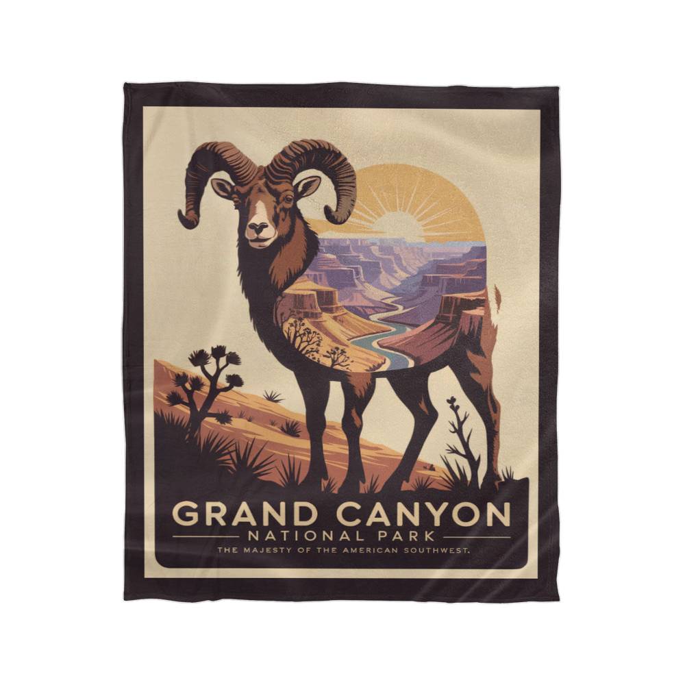 Bighorn Sheep Silhouette Blanket
