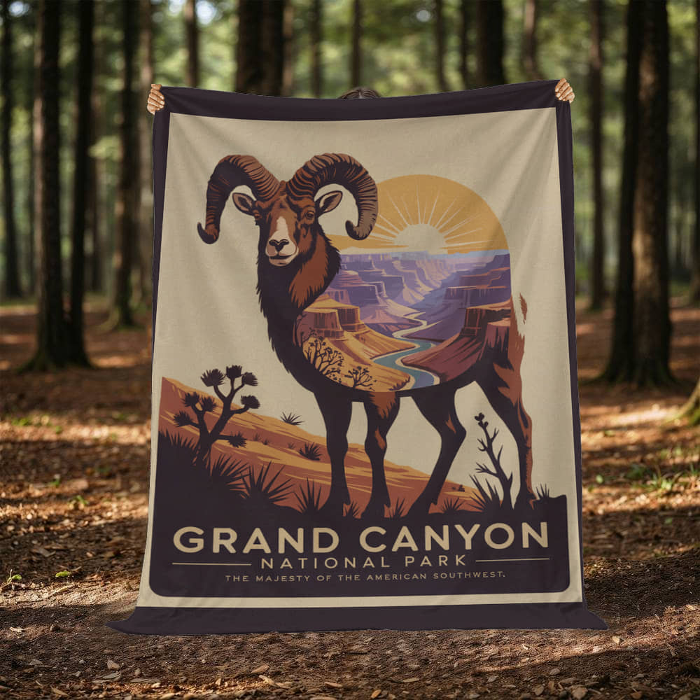 Bighorn Sheep Silhouette Blanket