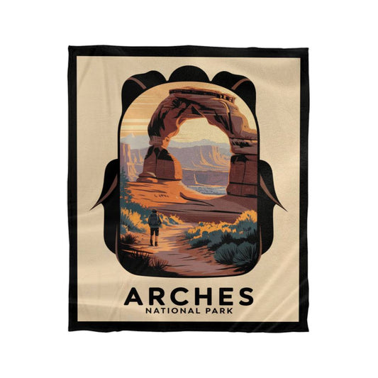 Arches Backpack Silhouette Blanket