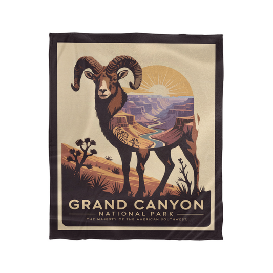 Bighorn Sheep Silhouette Blanket