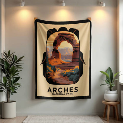 Arches Backpack Silhouette Blanket