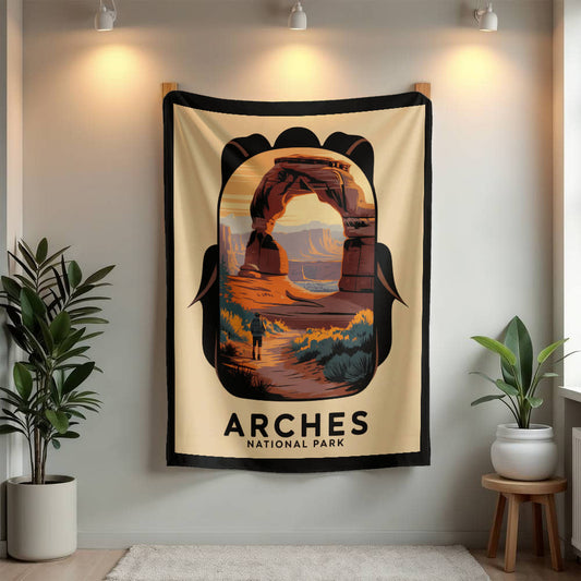 Arches Backpack Silhouette Blanket