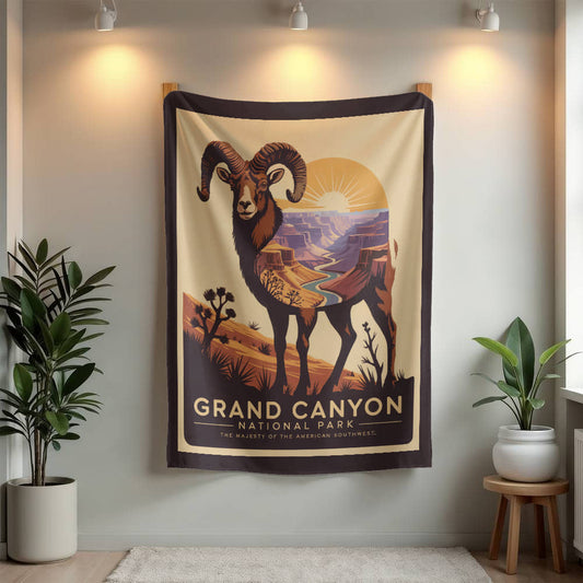 Bighorn Sheep Silhouette Blanket