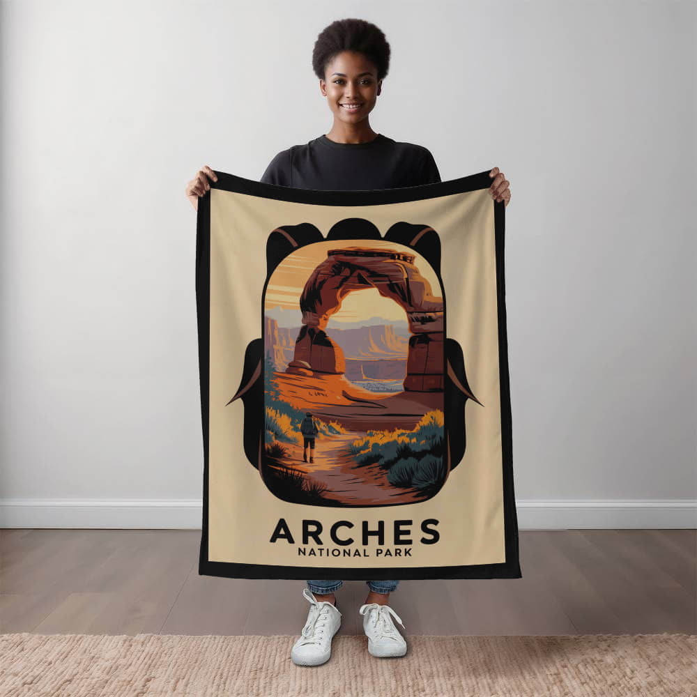 Arches Backpack Silhouette Blanket