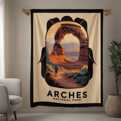 Arches Backpack Silhouette Blanket