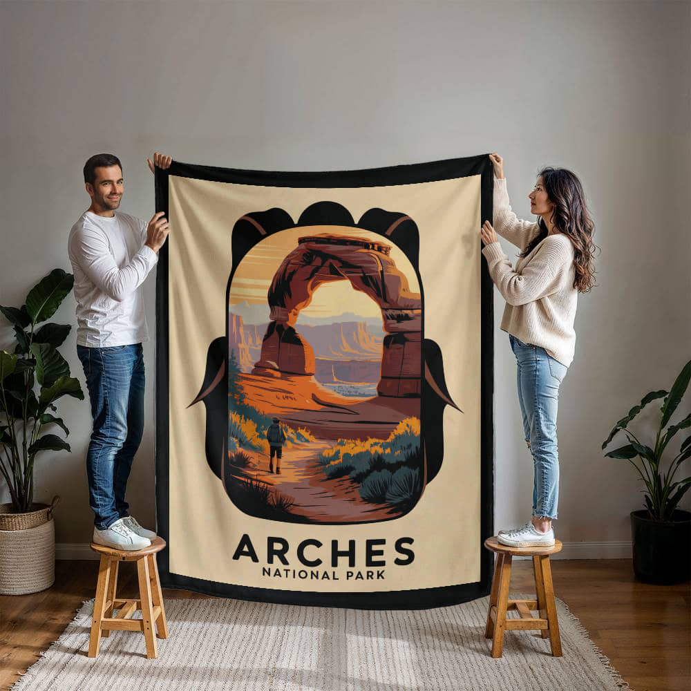 Arches Backpack Silhouette Blanket