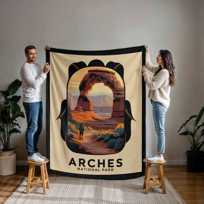 Arches Backpack Silhouette Blanket