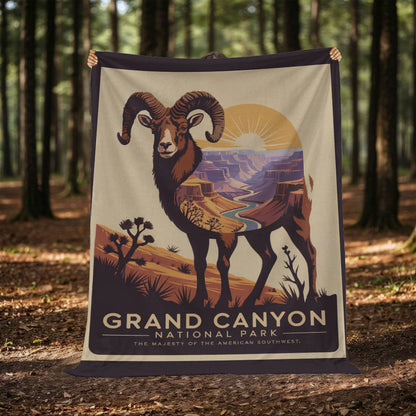 Bighorn Sheep Silhouette Blanket